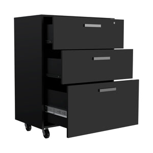 English Elm Penny Wall Storage Cabinet with Double Doors, Engineered Wood, Three Shelves, Padlock & Metal Hardware Black 35 L x 20 W x 9 H B128P148951
