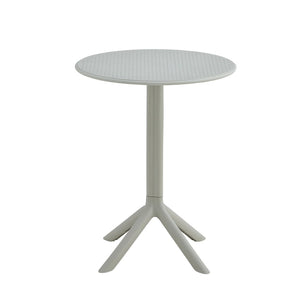 English Elm 3 Piece Outdoor Bistro Set Stackable Chairs Ocean Plastic Minimalist Patio Table Light Grey W370P165809