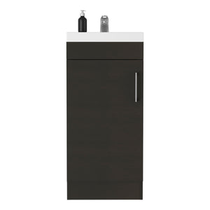 English Elm Sevilla Modern Bathroom Vanity with Sink, Black Laminated Particleboard, Single Door Cabinet, Durable Finish B097S00084