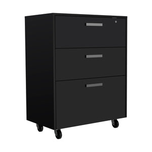 English Elm Penny Wall Storage Cabinet with Double Doors, Engineered Wood, Three Shelves, Padlock & Metal Hardware Black 35 L x 20 W x 9 H B128P148951