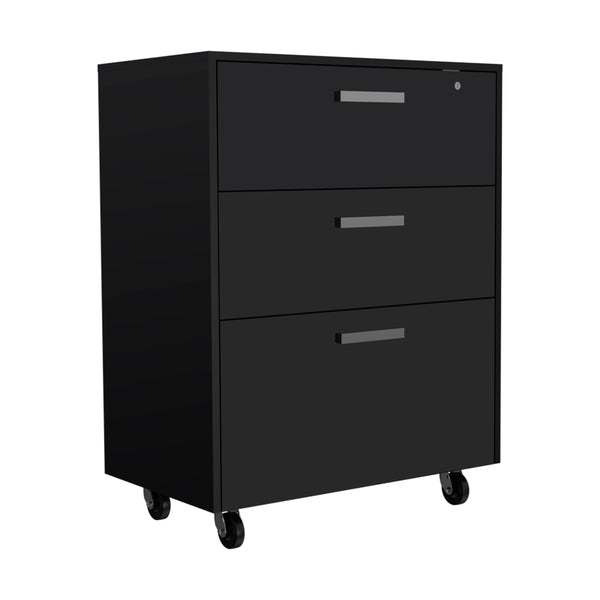 English Elm Penny Wall Storage Cabinet with Double Doors, Engineered Wood, Three Shelves, Padlock & Metal Hardware Black 35 L x 20 W x 9 H B128P148951