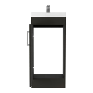 English Elm Sevilla Modern Bathroom Vanity with Sink, Black Laminated Particleboard, Single Door Cabinet, Durable Finish B097S00084