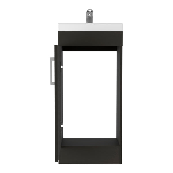 English Elm Sevilla Modern Bathroom Vanity with Sink, Black Laminated Particleboard, Single Door Cabinet, Durable Finish B097S00084