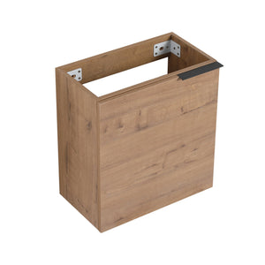 English Elm 18'' Floating Vanity with White Resin Sink, Soft-Close Door, Open Shelf Storage & Water-Resist Finish W999P180170