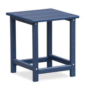 English Elm Folding HDPE Adirondack Chair Set of 2 with Side Table, All-Weather Foldable Patio Chairs, Navy Blue, Ergonomic Comfort for Deck Garden W1889P180256