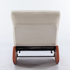 English Elm Modern Rocking Chair Recliner with Adjustable Soft Backrest, Sturdy Frame, Plush Leg Support for Relaxing Orange W1143P163506