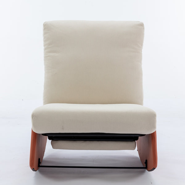 English Elm Modern Rocking Chair Recliner with Adjustable Soft Backrest, Sturdy Frame, Plush Leg Support for Relaxing Orange W1143P163506