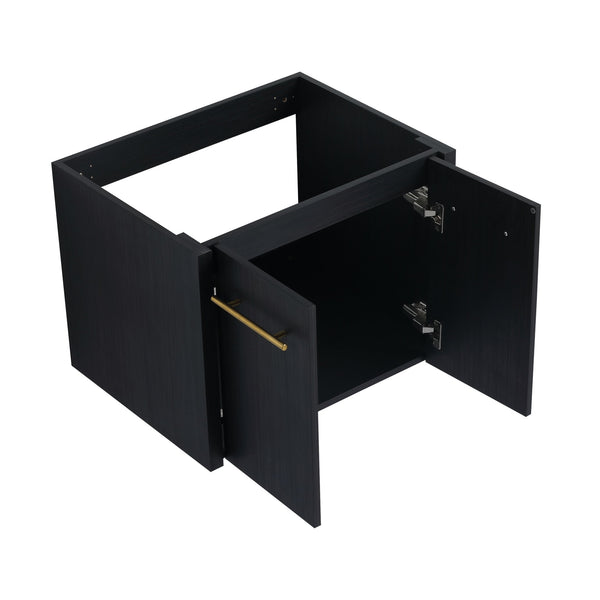 English Elm 24 Inch Wall-Mounted Bathroom Vanity With Thick Resin Sink, Soft-Close Doors & Space-Saving Design W999S00157