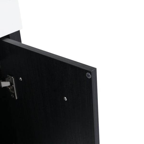 English Elm 24 Inch Wall-Mounted Bathroom Vanity Set With Thick Resin Sink, Storage Rack & Soft-Close Doors W999S00366
