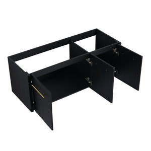 English Elm 48 Inch Wall-Mounted Bathroom Vanity With Sleek Resin Sink, Soft-Close Cabinet, Space-Saving Design W999S00263
