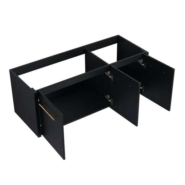 English Elm 48 Inch Wall-Mounted Bathroom Vanity With Sleek Resin Sink, Soft-Close Cabinet, Space-Saving Design W999S00263