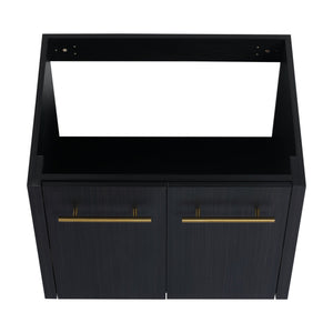 English Elm 24 Inch Wall-Mounted Bathroom Vanity Set With Thick Resin Sink, Storage Rack & Soft-Close Doors W999S00366