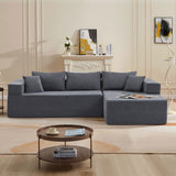 English Elm L-Shape Modular Sectional Living Room Sofa Set Upholstered Sleeper Sofa For Living Room,16.53 Inch Cushion Heightening, 2 Piece Free Combination Sofa For Apartment,Grey