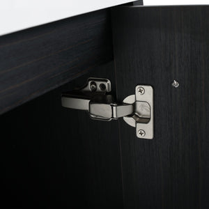 English Elm 24 Inch Wall-Mounted Bathroom Vanity Set With Thick Resin Sink, Storage Rack & Soft-Close Doors W999S00366