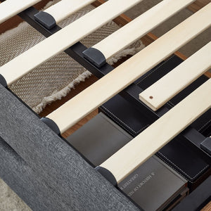 English Elm Twin Size Upholstered Daybed With Trundle & Storage Drawers – Stylish, Multi-Functional Seating Solution W1413S00025-GIGA