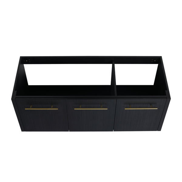 English Elm 48 Inch Wall-Mounted Bathroom Vanity With Thick Resin Sink, Soft-Close Doors, Kd Package Included W999S00160