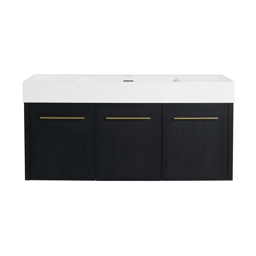 English Elm 48 Modern 48 Inch Wall Vanity Cabinet Only (No Sink) Soft-Close Doors, Water-Resistant Plywood Finish BVB09148BCT W999P174663