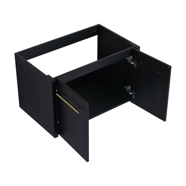 English Elm 30 Inch Wall-Mounted Bathroom Vanity With Thick Edged Resin Sink - Modern, Space-Saving Design! W999S00158