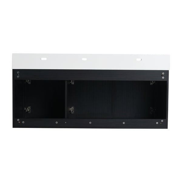 English Elm 48 Inch Wall-Mounted Bathroom Vanity With Sleek Resin Sink, Soft-Close Cabinet, Space-Saving Design W999S00263