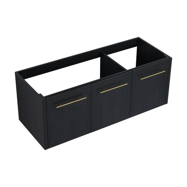 English Elm 48 Inch Wall-Mounted Bathroom Vanity With Sleek Resin Sink, Soft-Close Cabinet, Space-Saving Design W999S00263