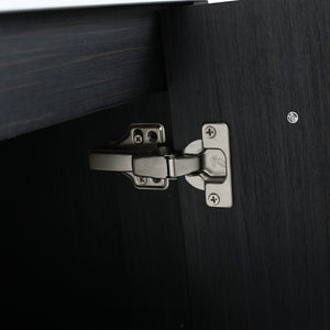 English Elm 30 Inch Wall-Mounted Bathroom Vanity Set With Left Basin Sink, Storage Rack & Modern Design W999S00368