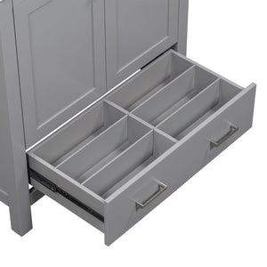 English Elm 30" Gray Bathroom Vanity with Undermount Sink, Solid Wood Frame, Soft-Closing Doors & Drawer Organizer, Spacious Storage, Transitional Design WF324043AAE