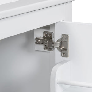 English Elm 30" White Bathroom Vanity with Single Sink — Solid Wood Frame, Soft-Close Doors, Drawer Dividers, Spacious Storage WF324043AAK