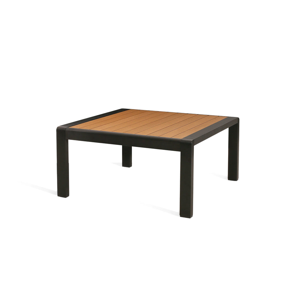 English Elm Christopher Knight Home® - Giovanna V Shape Coffee Table - Black Anodized Aluminum Frame, WPC Weatherproof Top, Minimalist Outdoor Appeal WF532451BLK