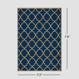 Christopher Knight Home® - Noble House - Serafin Indoor Geometric 5 X 8 Area Rug, Navy and Ivory