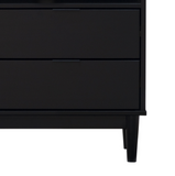 English Elm Walker Edison - Mid-Century Modern Solid Wood 2-Drawer Gallery Nightstand - Black