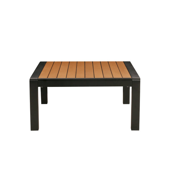 English Elm Christopher Knight Home® - Giovanna V Shape Coffee Table - Black Anodized Aluminum Frame, WPC Weatherproof Top, Minimalist Outdoor Appeal WF532451BLK