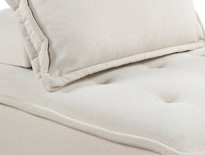 English Elm Living Tufted Inman Modular Armless Accent Chair with Bolster Pillow Beige Boucle Upholstered, 40" B011P180908