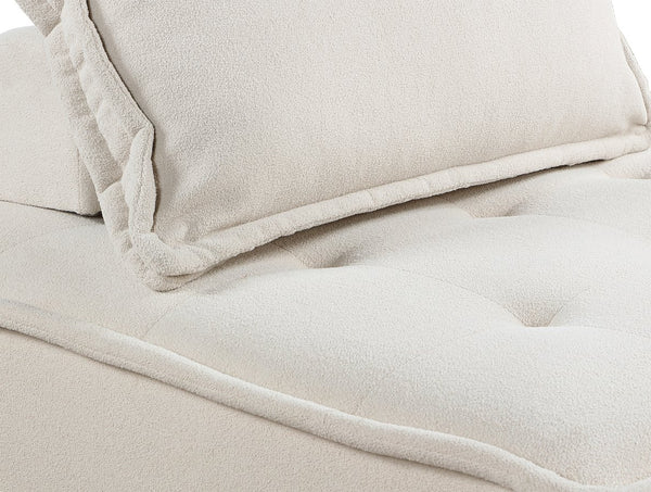 English Elm Living Tufted Inman Modular Armless Accent Chair with Bolster Pillow Beige Boucle Upholstered, 40" B011P180908