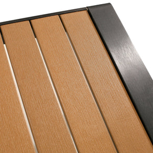 English Elm Christopher Knight Home® - Giovanna V Shape Coffee Table - Black Anodized Aluminum Frame, WPC Weatherproof Top, Minimalist Outdoor Appeal WF532451BLK