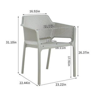 English Elm 3 Piece Outdoor Bistro Set Stackable Chairs Ocean Plastic Minimalist Patio Table Light Grey W370P165809