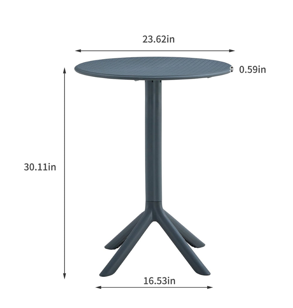 English Elm 3 Piece Outdoor Bistro Set Recycled Ocean Plastic Stackable Chairs Modern Patio W370P165806