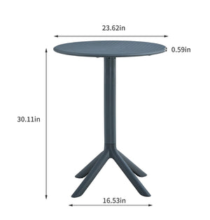 English Elm 3 Piece Outdoor Bistro Set Recycled Ocean Plastic Stackable Chairs Modern Patio W370P165806