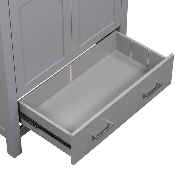 English Elm 30" Gray Bathroom Vanity with Undermount Sink, Solid Wood Frame, Soft-Closing Doors & Drawer Organizer, Spacious Storage, Transitional Design WF324043AAE