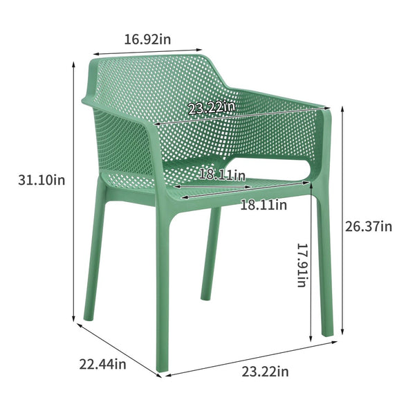 English Elm 3 Piece Outdoor Bistro Set Stackable Chairs Ocean Plastic Minimalist Patio Table Army Green W370P165805