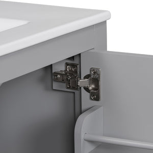 English Elm 30" Gray Bathroom Vanity with Undermount Sink, Solid Wood Frame, Soft-Closing Doors & Drawer Organizer, Spacious Storage, Transitional Design WF324043AAE