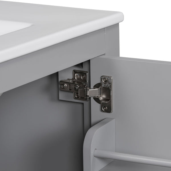 English Elm 30" Gray Bathroom Vanity with Undermount Sink, Solid Wood Frame, Soft-Closing Doors & Drawer Organizer, Spacious Storage, Transitional Design WF324043AAE