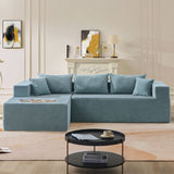 English Elm L-Shape Modular Sectional Living Room Sofa Set Upholstered Sleeper Sofa For Living Room,16.53 Inch Cushion Heightening, 2 Piece Free Combination Sofa For Apartment