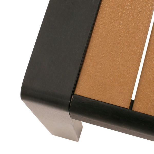 English Elm Christopher Knight Home® - Giovanna V Shape Coffee Table - Black Anodized Aluminum Frame, WPC Weatherproof Top, Minimalist Outdoor Appeal WF532451BLK