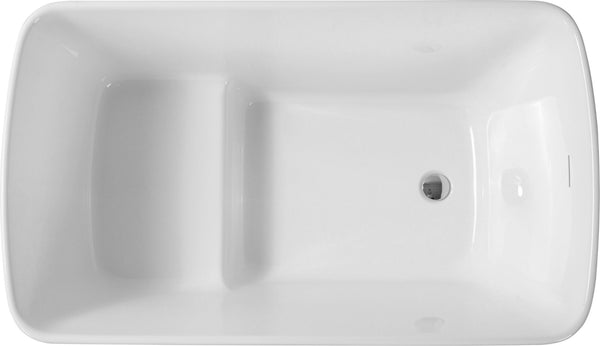 English Elm 49'' Acrylic Freestanding Soaking Tub Square Japanese Sit-in Design Glossy White Bath W1573P412328
