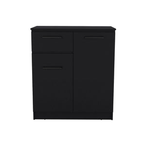 English Elm Idaho Compact Dresser with Dual Cabinet Doors and Single Drawer for Versatile Bedroom Storage Solution Black 40.6 L x 24.8 W x 3.9 H B070S00171
