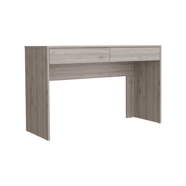 English Elm Computer desk with two drawers and spacious work surface, sleek handleless storage, compact modern design for home offices Gray 51.18 L x 21.65 W x 4.72 H B097132880