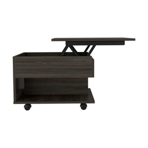 English Elm Lift Top Coffee Table On Casters With Hidden Storage & Stylish Carbon Espresso Finish For Versatile Use B097132909
