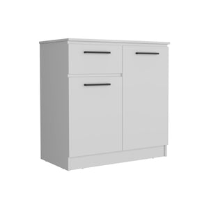 English Elm Idaho Compact Dresser with Dual Cabinet Doors and Single Drawer for Versatile Bedroom Storage Solution White 40.6 L x 24.8 W x 3.9 H B070S00170