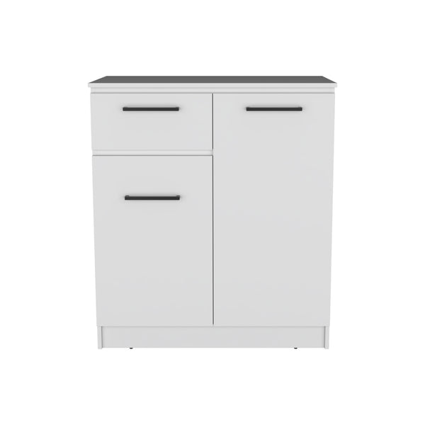 English Elm Idaho Compact Dresser with Dual Cabinet Doors and Single Drawer for Versatile Bedroom Storage Solution White 40.6 L x 24.8 W x 3.9 H B070S00170