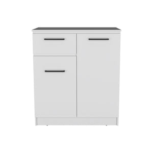 English Elm Idaho Space-Saving Dresser with Drawer and Dual Door Cabinets, Elegant Handles, Easy-Clean Finish White 40.6 L x 24.8 W x 3.9 H B200S00170